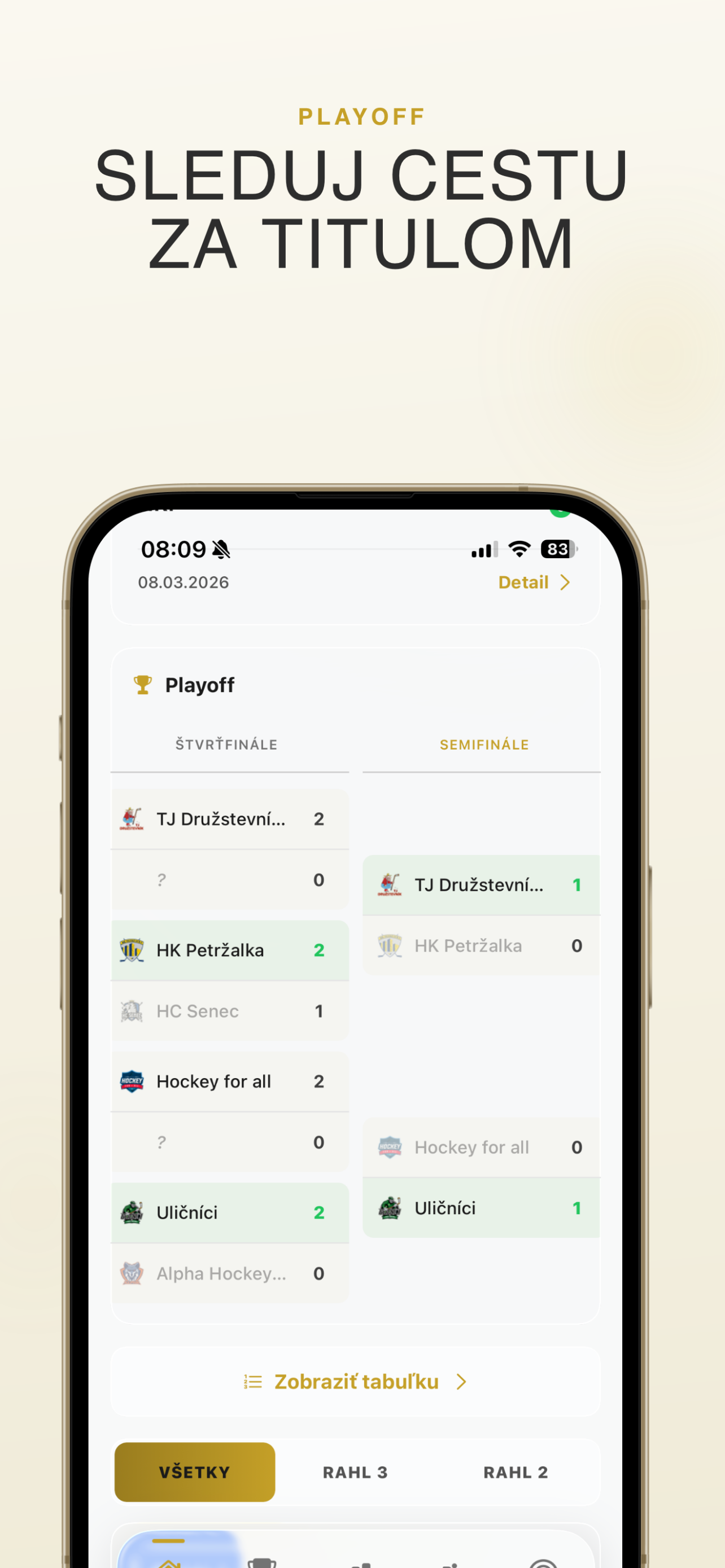 Play-off pavúk a výsledky vyraďovacích zápasov